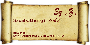 Szombathelyi Zoé névjegykártya
